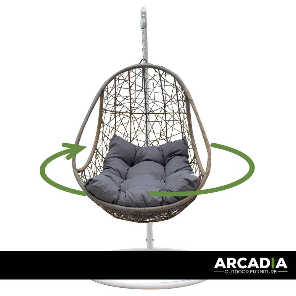 Arcadia Furniture Rocking Egg Chair Curved Style -Oatmeal /Grey