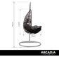 Arcadia Furniture Outdoor Hanging Egg Chair Premium Curved Style - Oatmeal And Grey
