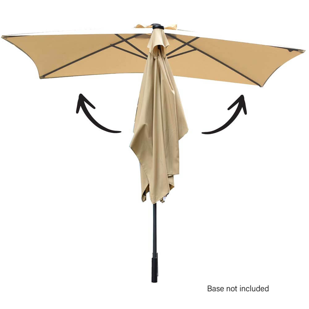 Arcadia Furniture Outdoor 3m Garden Umbrella With In-Built Solar Led Lights - Beige