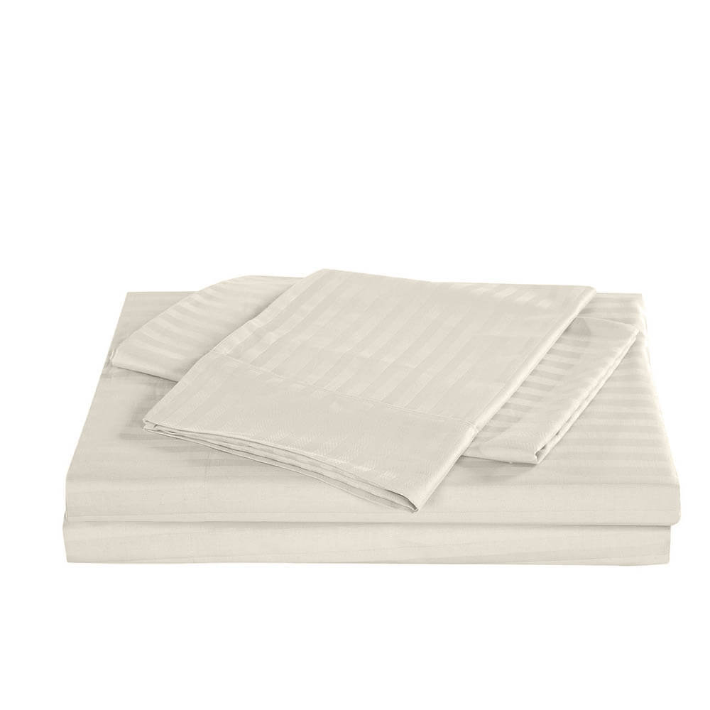 Royal Comfort Kensington 1200TC 100% Cotton Stripe Sheet Set SuperKing Sand