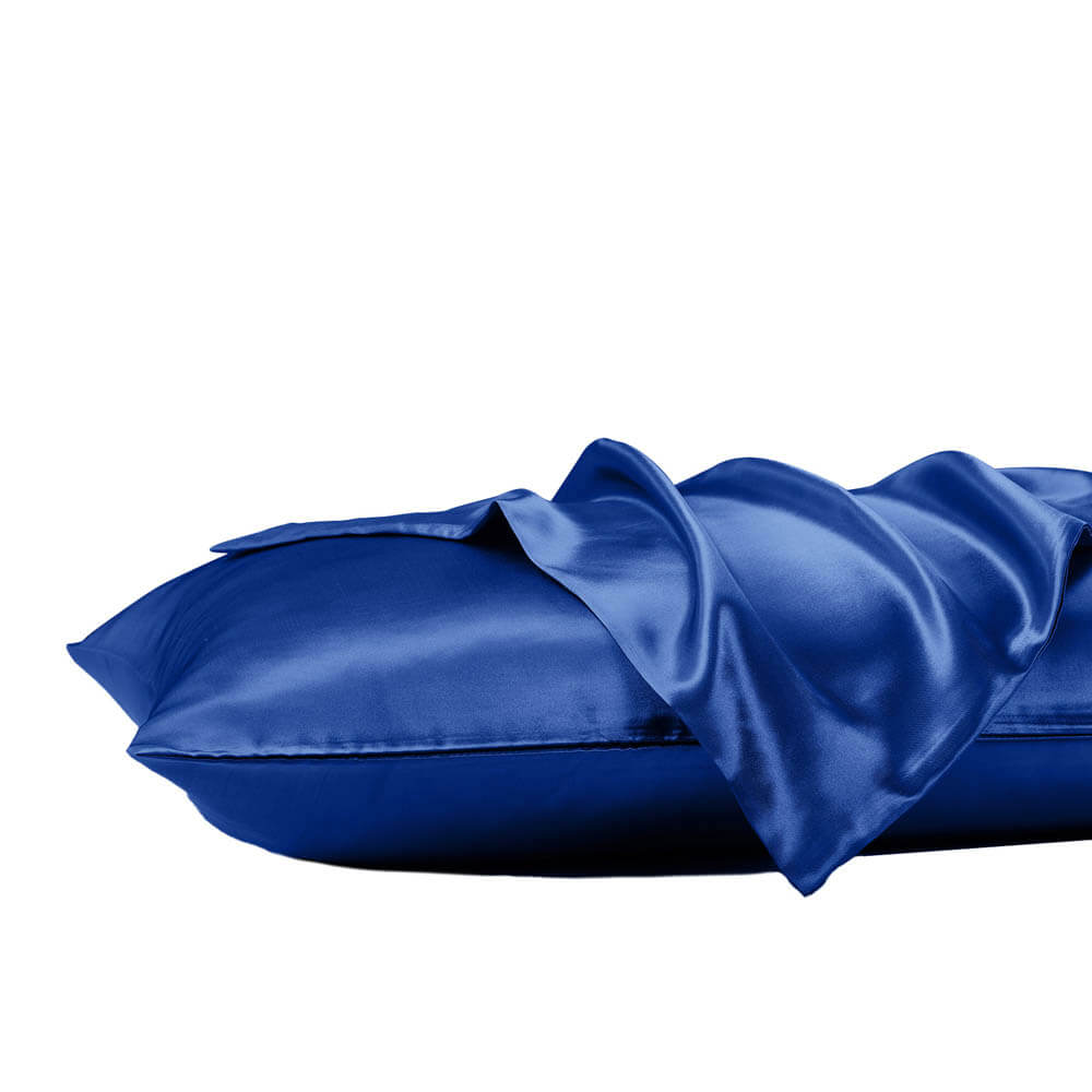 Royal Comfort 3 Piece Satin Sheet Set King Navy Blue