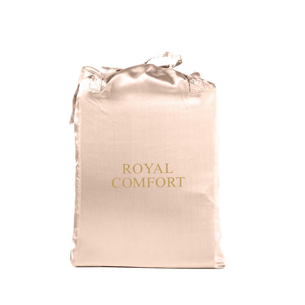 Royal Comfort 4 Piece Satin Sheet Set Queen Champagne Pink