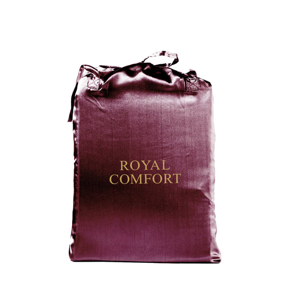 Royal Comfort 4 Piece Satin Sheet Set Queen Malaga Wine