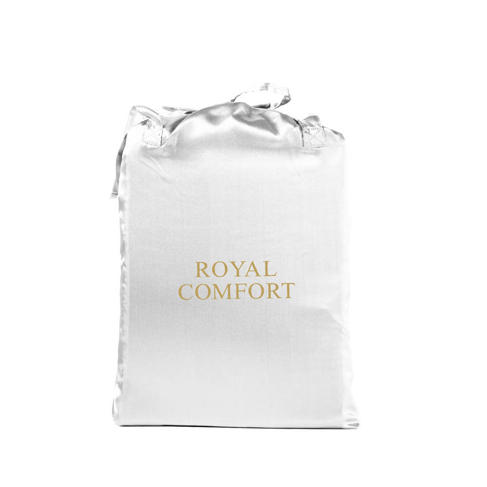 Royal Comfort 4 Piece Satin Sheet Set King White