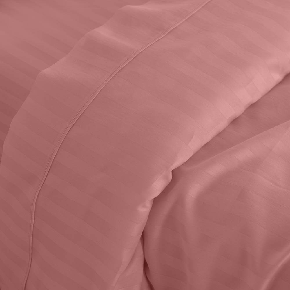 Royal Comfort Kensington 1200TC Cotton Stripe Sheet Set King Desert Rose