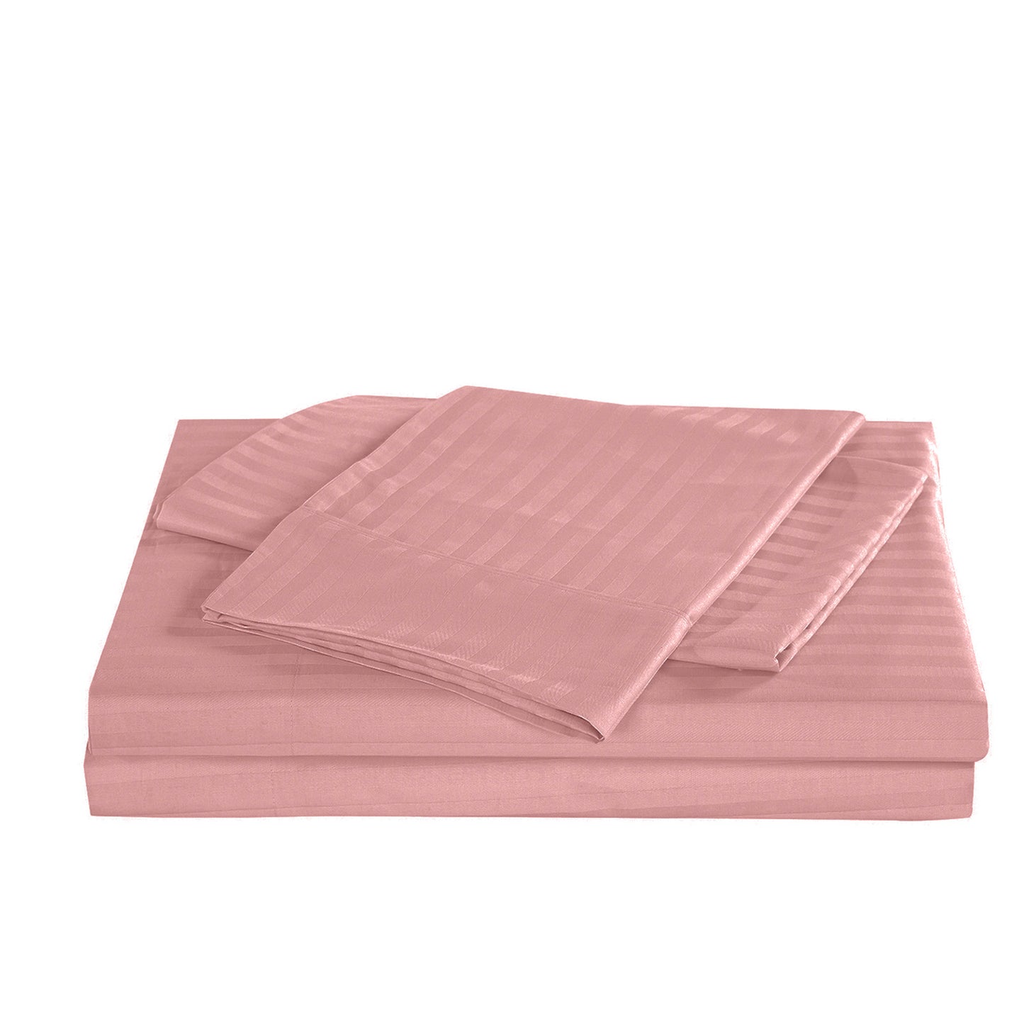 Royal Comfort Kensington 1200TC 100% Cotton Stripe Bed Sheet Set Super King Desert Rose