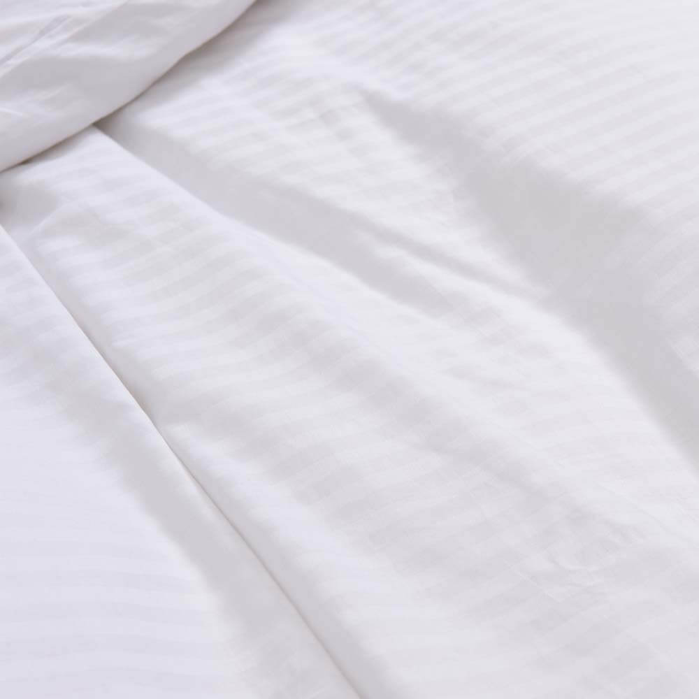 Royal Comfort Kensington 1200TC 100% Cotton Stripe Quilt Cover Set Queen White