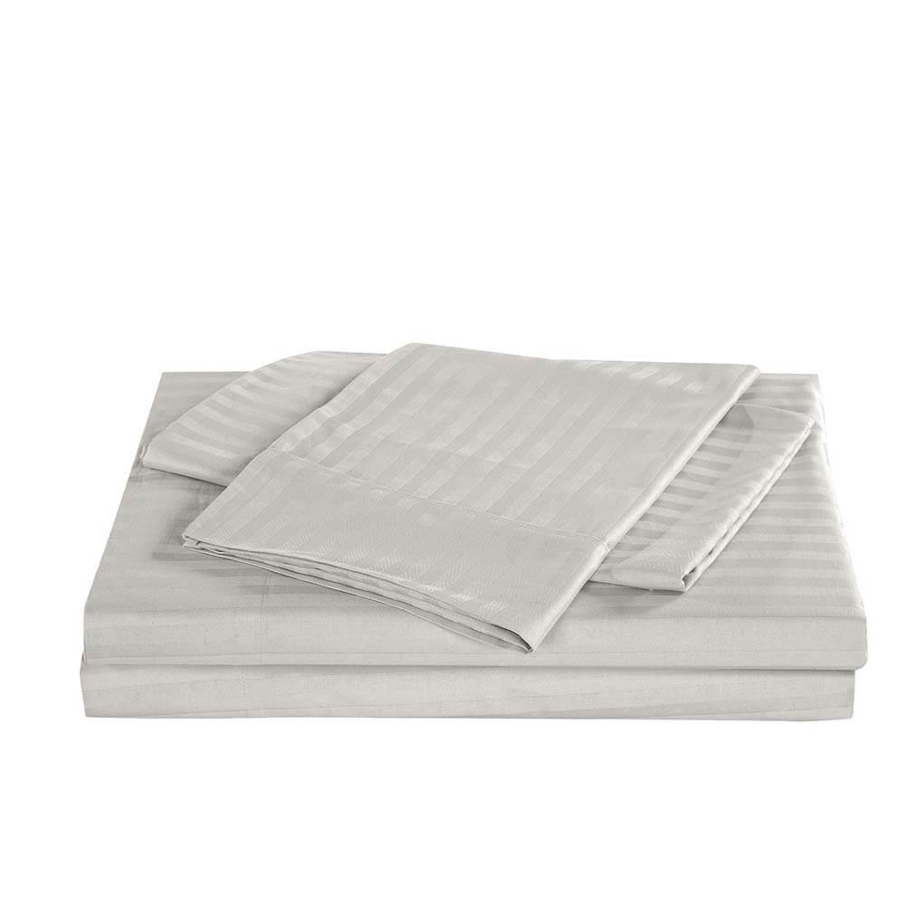 Royal Comfort Kensington 1200TC 100% Cotton Stripe Quilt Cover Set Queen Grey