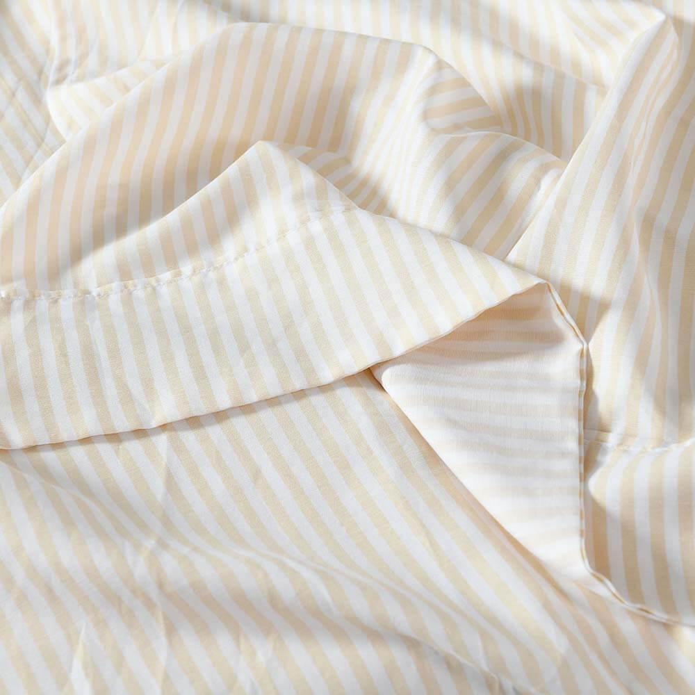Royal Comfort Striped  Quilt Cover Set Queen Beige