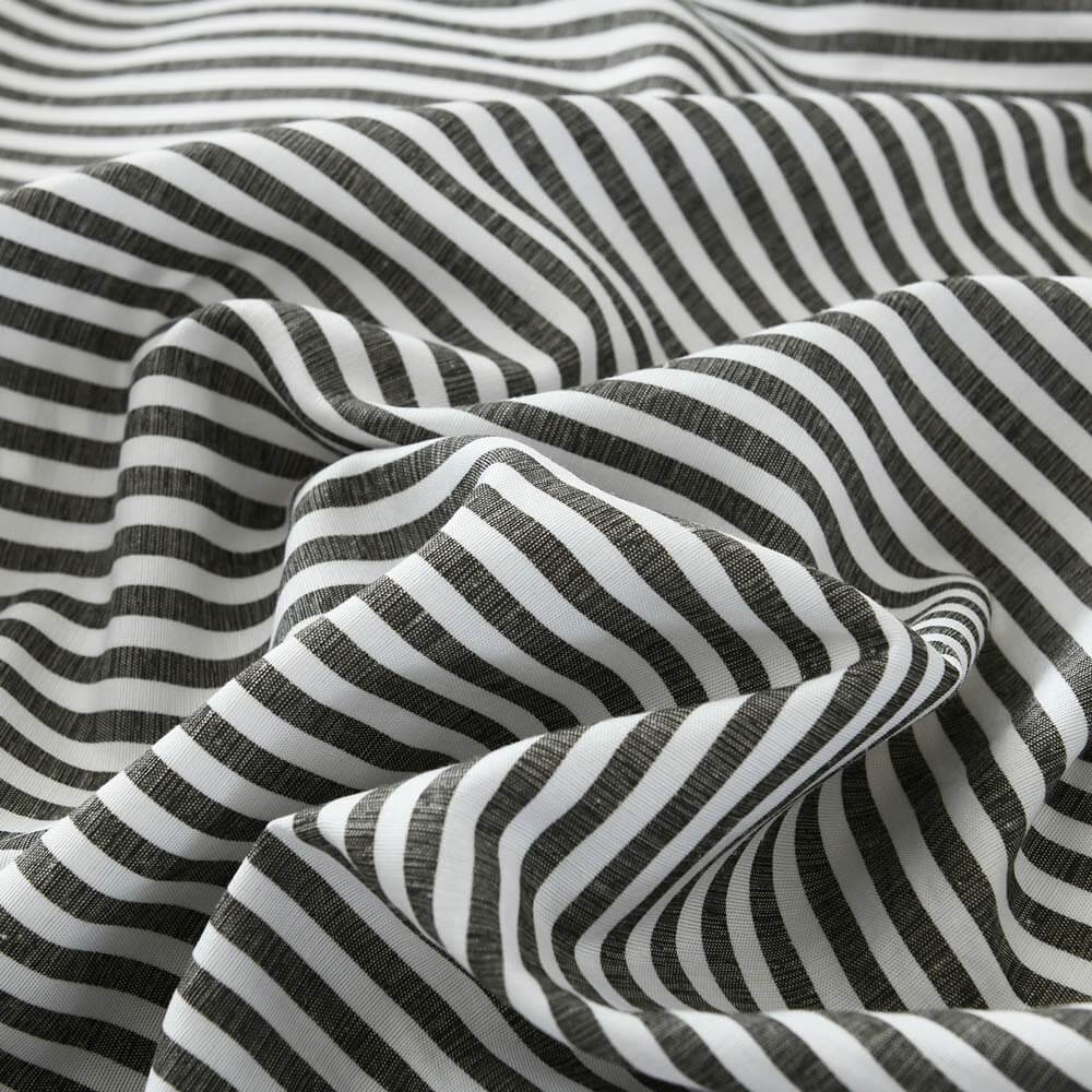Royal Comfort Striped  Quilt Cover Set Queen Charcoal