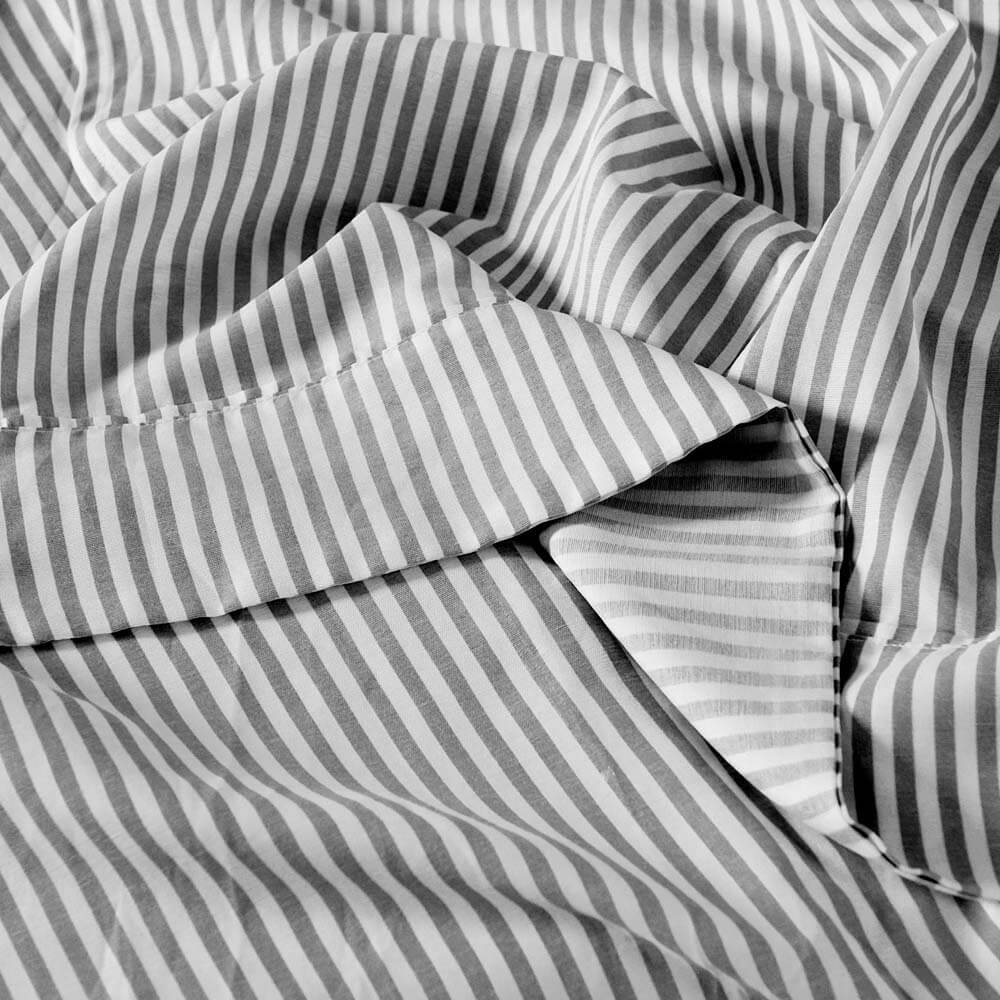 Royal Comfort Striped  Quilt Cover Set Queen Charcoal
