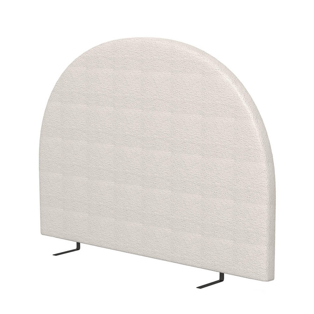 Milano Ariana-Boucle Curved Bedhead King White