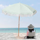 Havana Outdoors Fringed Beach Umbrella - Sage Green