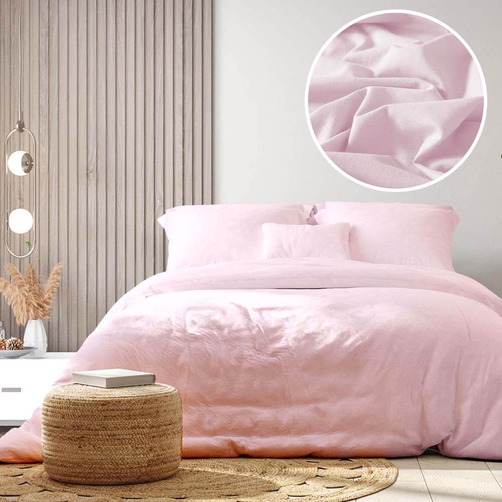 Royal Comfort Jersey Cotton Quilt Cover Set King Pink Marle