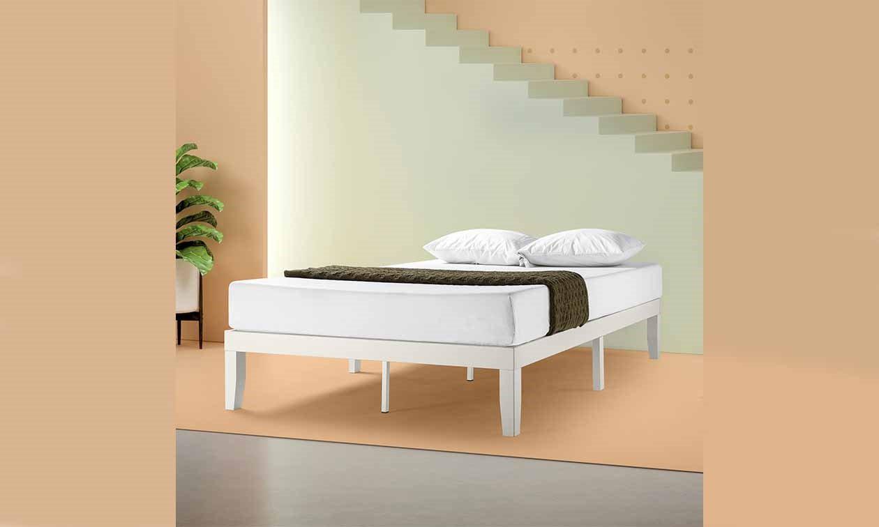 Moiz 35cm Wood Platform Double Bed Base White