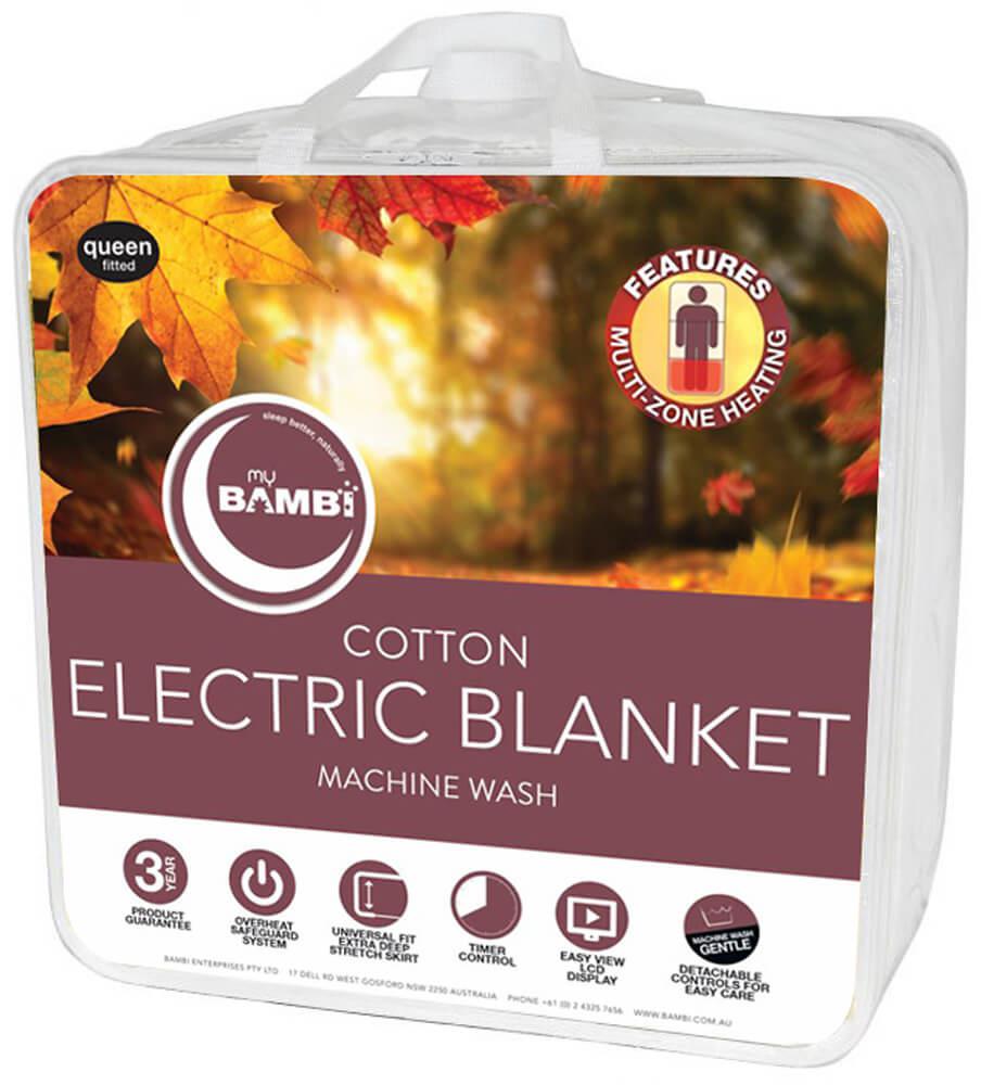Cotton Electric Blankets Long Single Left Controller