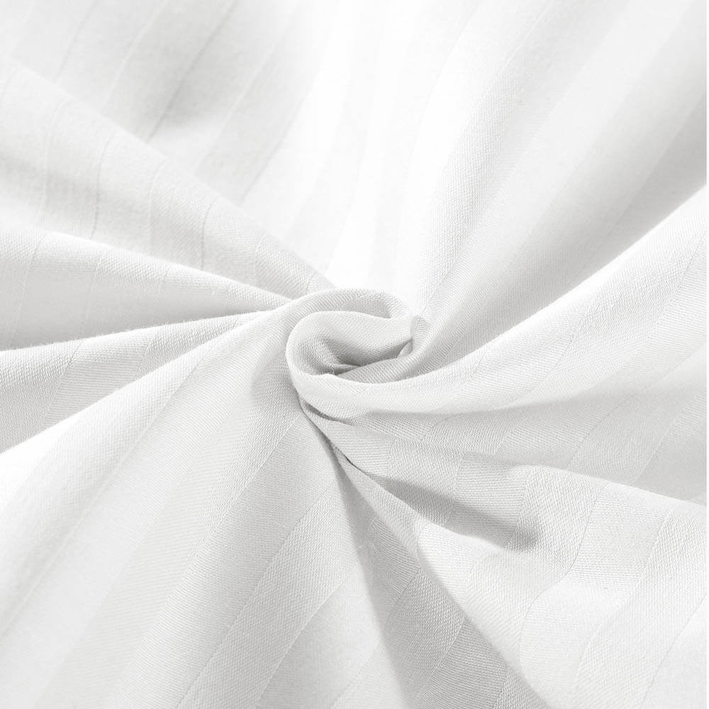 Kensington 1200TC Cotton Sheet Set In Stripe Double White