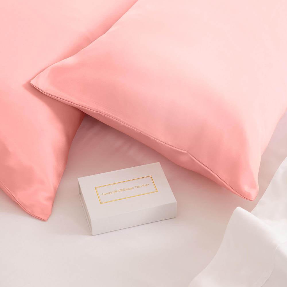 Mulberry Silk Pillow Case Twin Pack - Blush