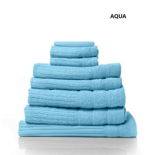 Royal Comfort Eden Egyptian Cotton 600 GSM 8 Piece Towel Pack Aqua