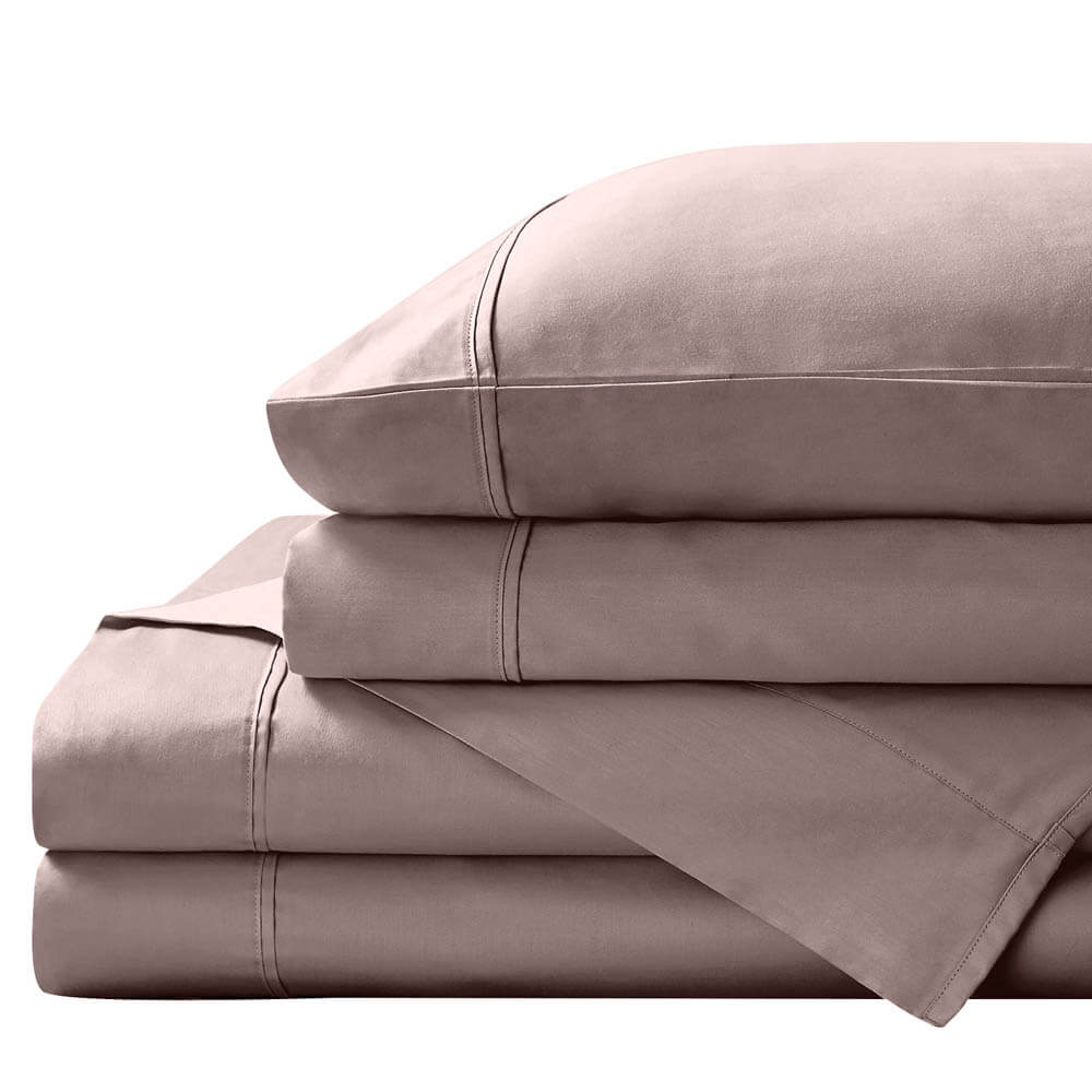Royal Comfort 1500TC Cotton Rich Fitted 4 Piece Sheet Set Queen Stone