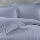 Royal Comfort 1200 Thread Count Damask Stripe Cotton Blend Quilt Cover Set King Blue Fog