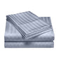 Royal Comfort 1200 Thread Count Damask Stripe Cotton Blend Quilt Cover Set King Blue Fog