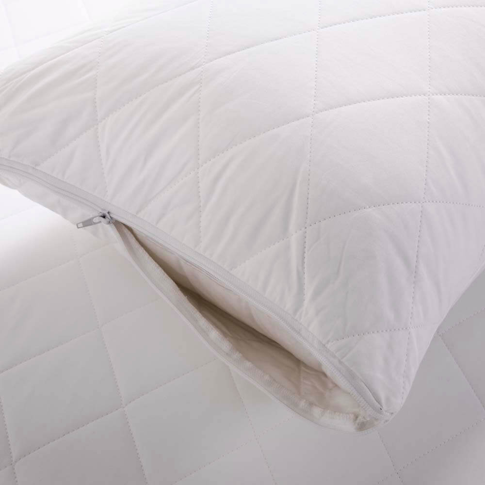 Comfort In Cotton Quilted Pillow Protector White standard