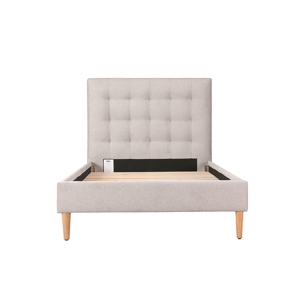 Mason Upholstered Single Bed Frame with USB