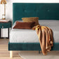 Coco Upholstered Queen Bed Frame Dark Green