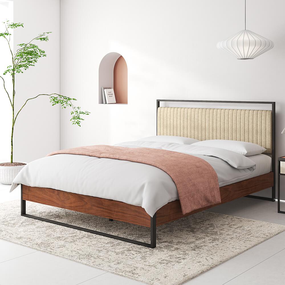Ilsang Metal and Wood Platform Bed Frame