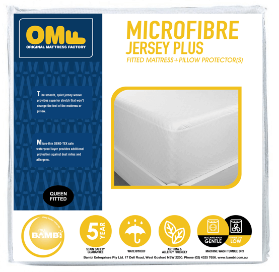 Microfibre Jersey Plus Single Mattress Protector Pack