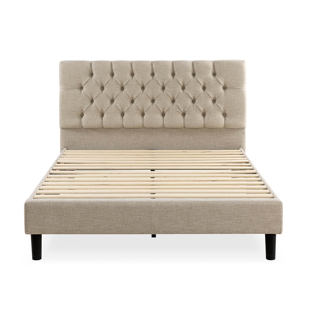 Essentials Tufted King Single Bed Frame with USB