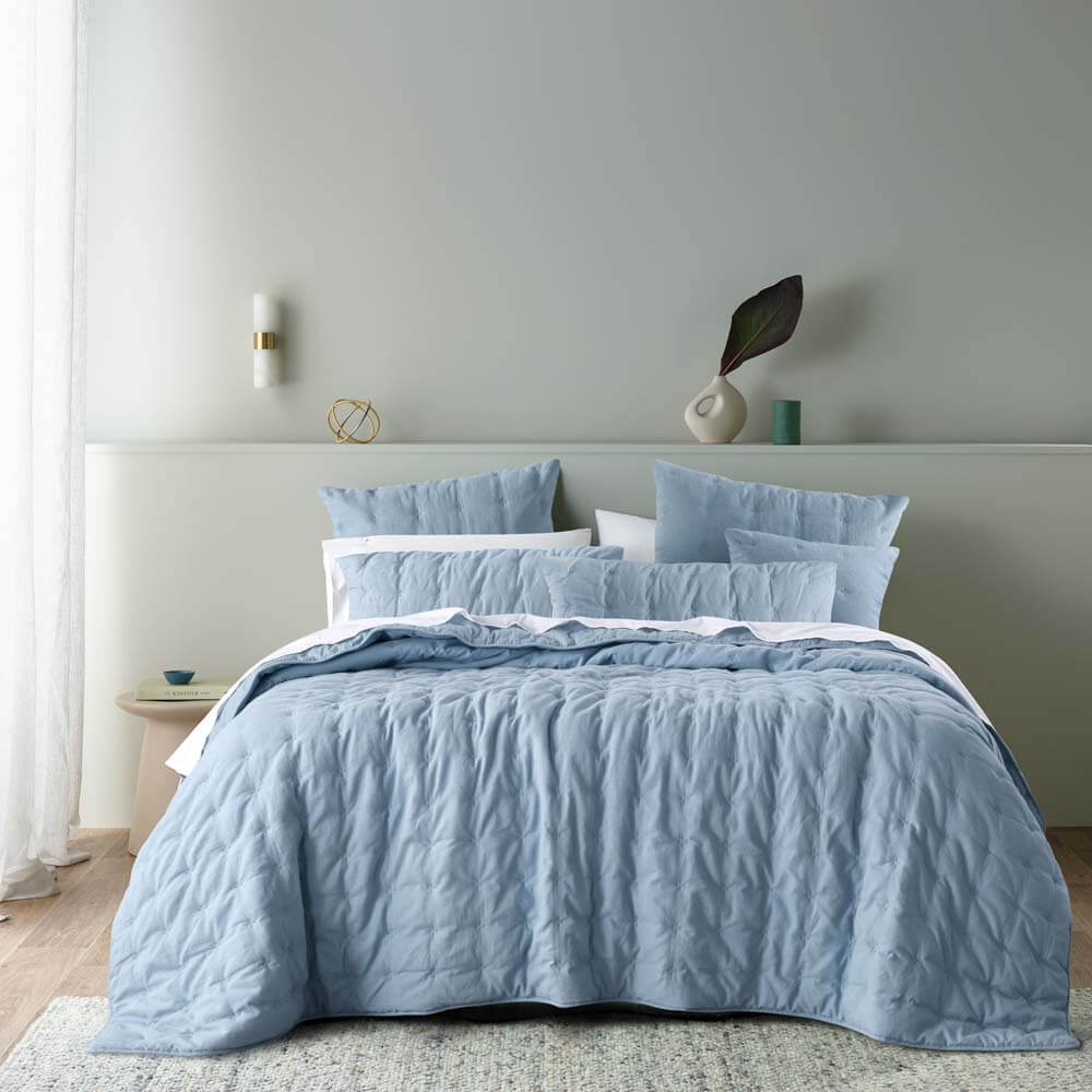 Langston Comforter Set Blue Super King