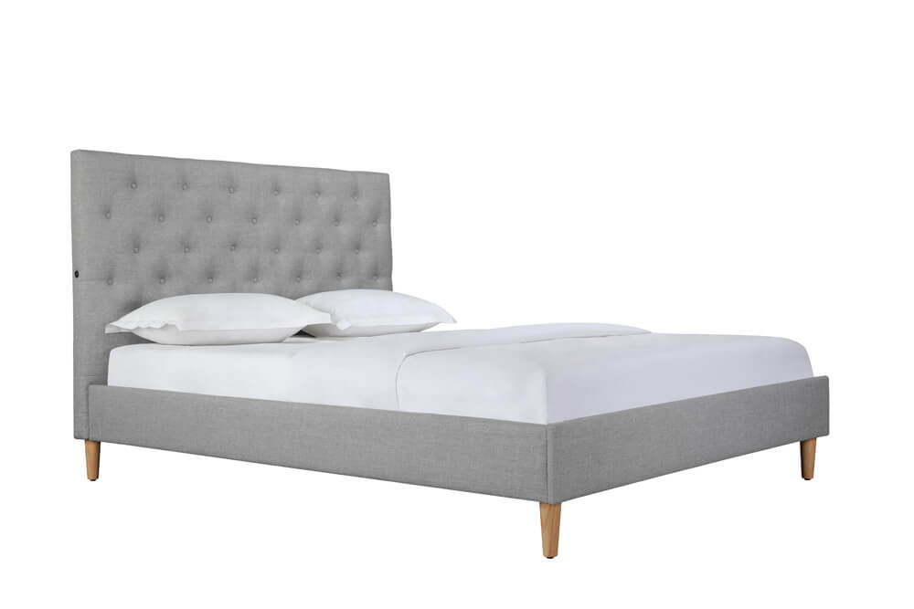 Ruby Upholstered Queen Bed Frame with USB Port