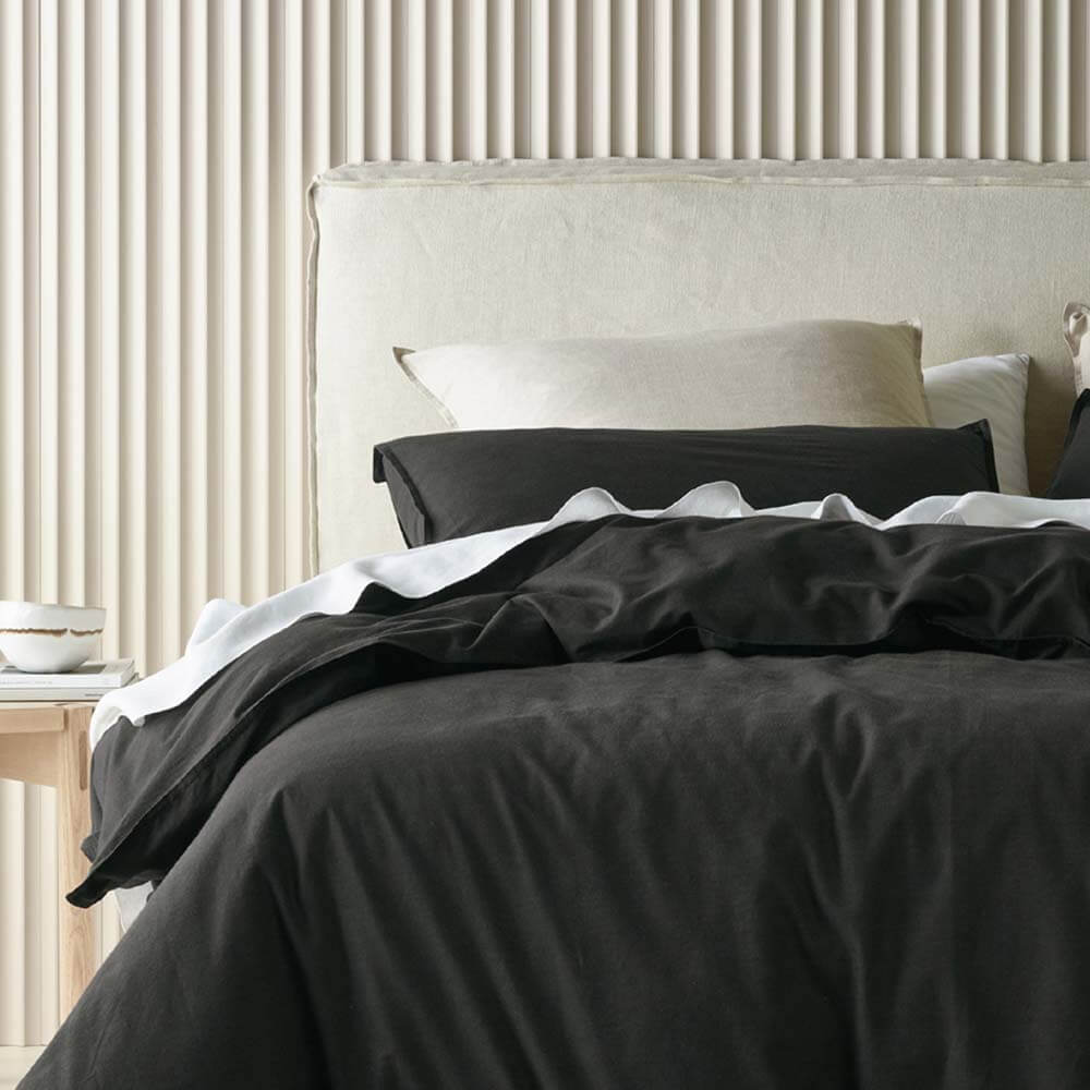 Acacia Quilt Cover Set Charcoal Double