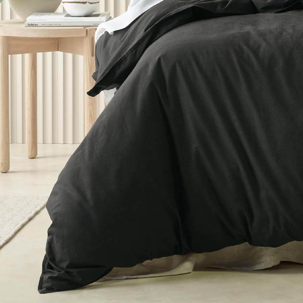 Acacia Quilt Cover Set Charcoal Double