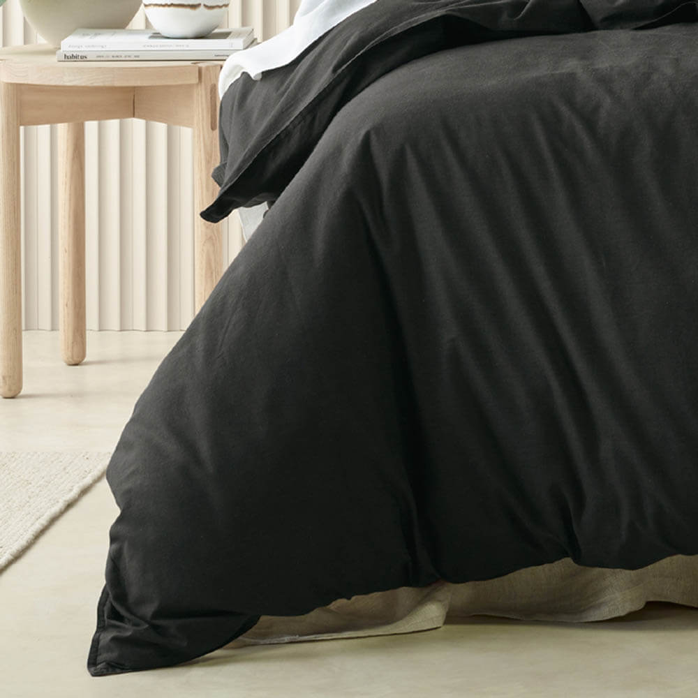 Acacia Quilt Cover Set Charcoal Single