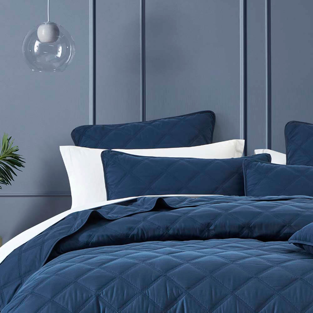 Barclay Coverlet Set Navy Queen/King