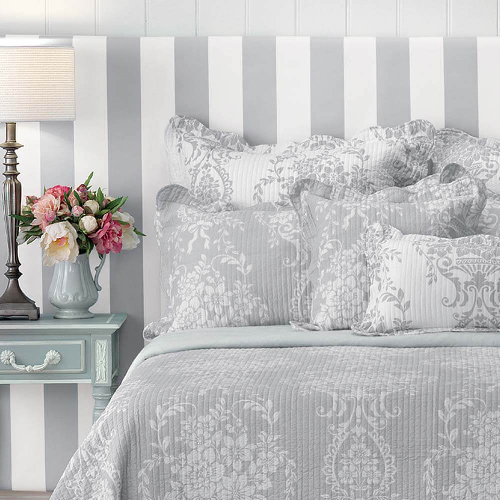 Florence Bedspread Set Grey Queen