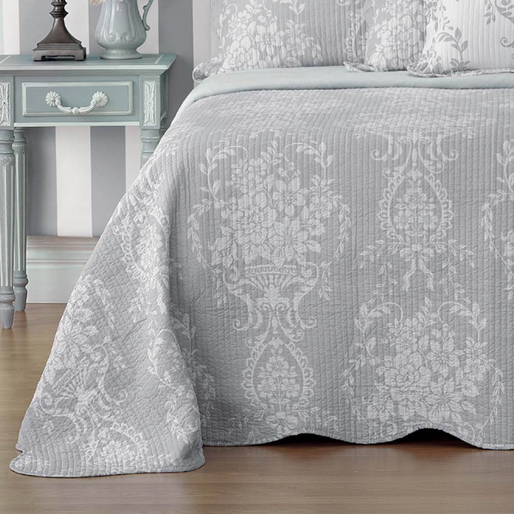 Florence Bedspread Set Grey Queen