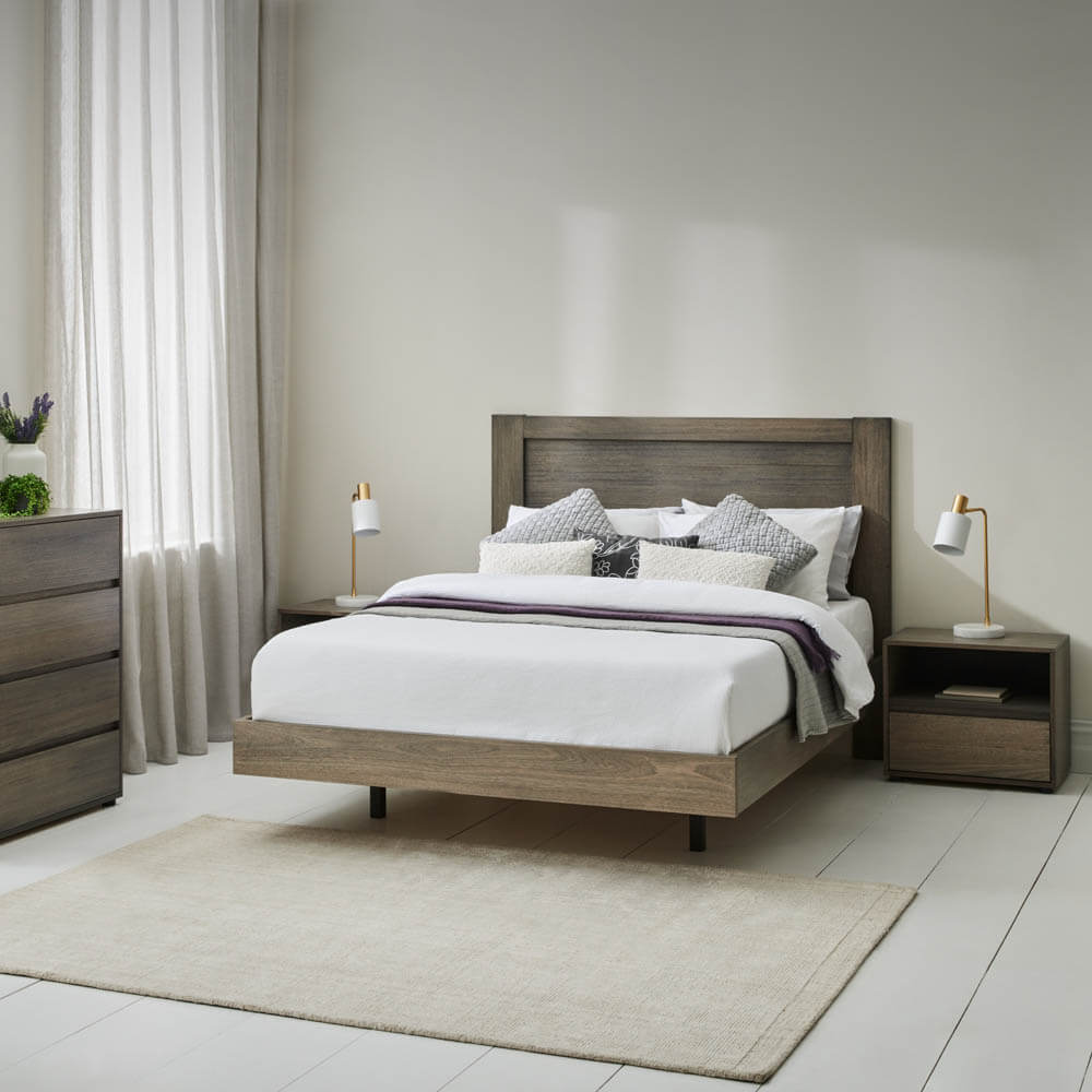 Yarra Floating Queen Timber Bed Frame- Ghost Gum