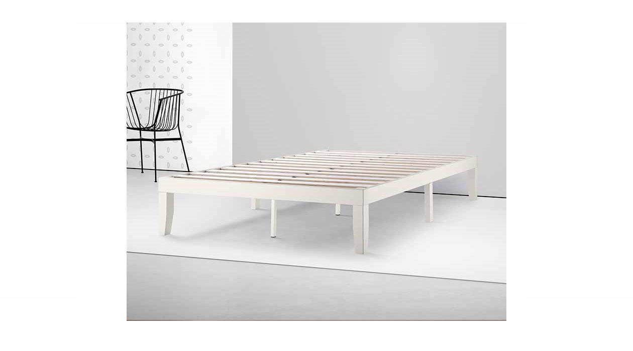 Moiz 35cm Wood Platform Double Bed Base White