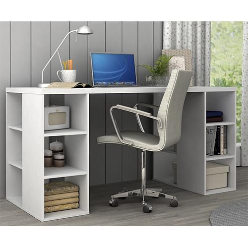 Bloc Desk with Cube Shelves White
