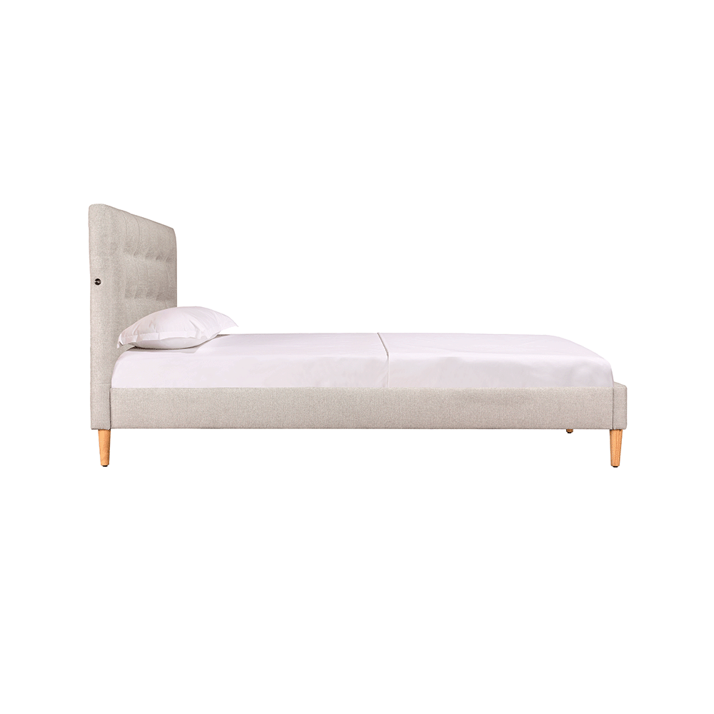 Mason Upholstered Queen Bed Frame With USB