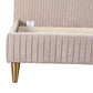 Pleated Upholstered Bed Frame Champagne Queen