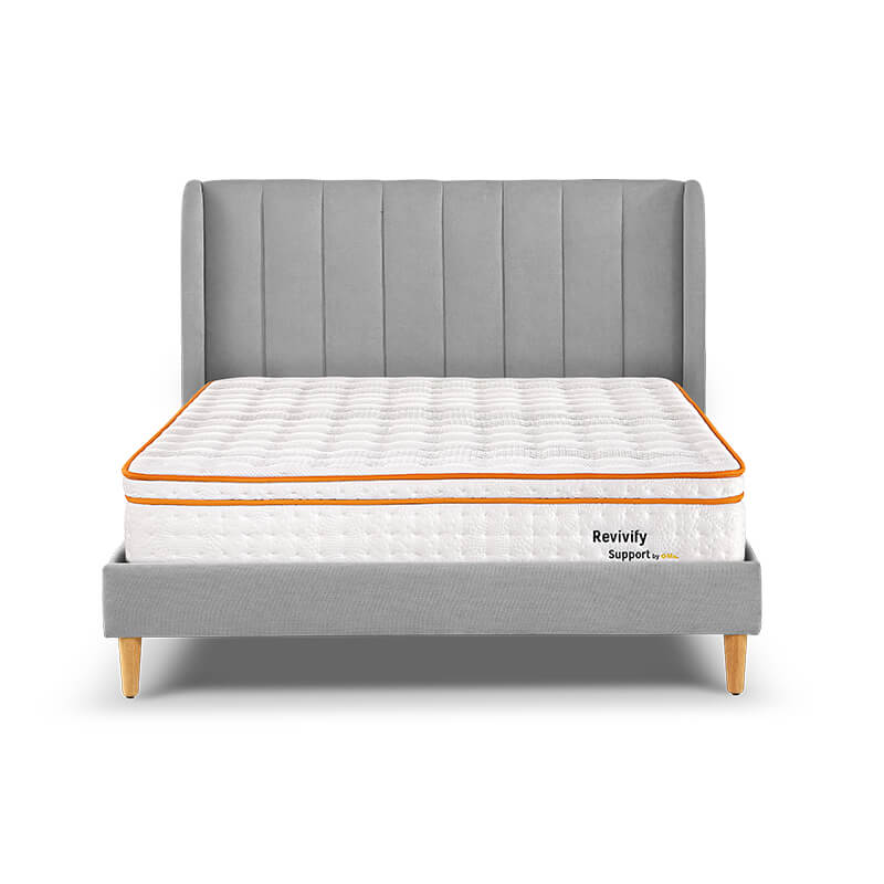 Channel Upholstered Queen Bed Frame