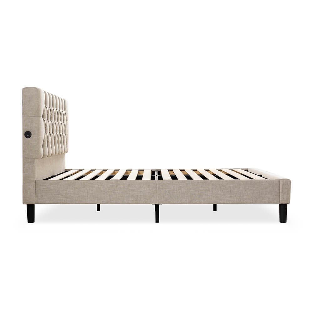 Essentials Tufted Queen Bed Frame with USB