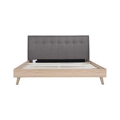 Oslo Upholstered Oak Grey Bed Frame