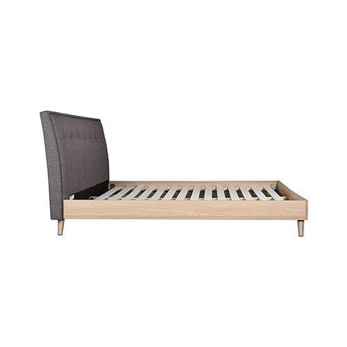 Oslo Upholstered Oak Grey Bed Frame